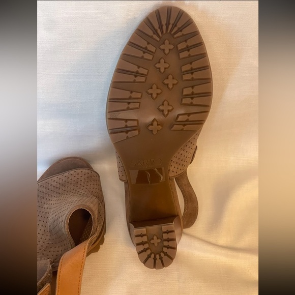 Franco Sarto Analise Brown Suede Heeled Sandal Size 8 Medium - Picture 3 of 6